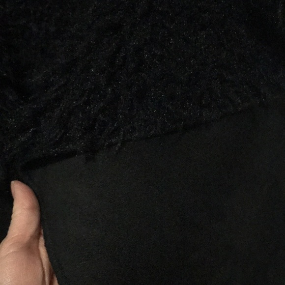 QED London Black Ultrasuede Sleeveless Overcoat - Picture 5 of 5